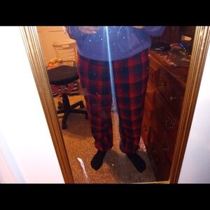 Red and Black Plaid Pajama Pants